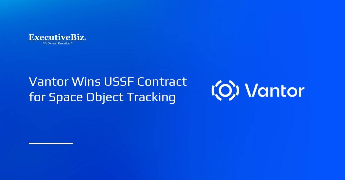 Vantor logo. Vantor secured a Space Force contract to deliver spatial intelligence for tracking high-interest space objects.