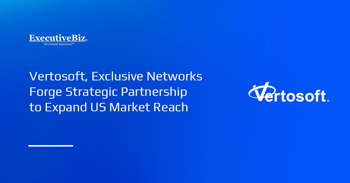 Vertosoft logo. Vertosoft and Exclusive Networks partner to unify U.S. public sector and commercial distribution.