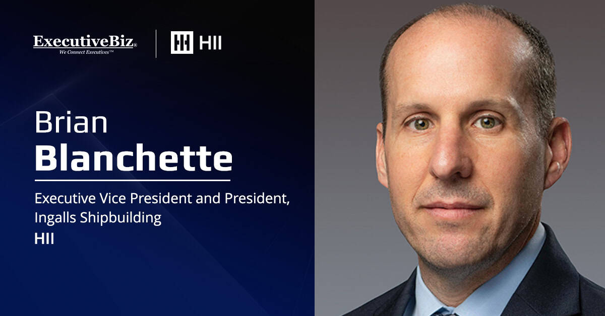 HII EVP Brian Blanchette. HII's Ingalls Shipbuilding division has completed the final sea trials for USS Ted Stevens.