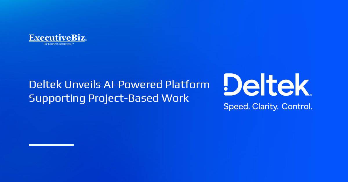 Deltek logo. Deltek unveiled its AI-powered platform designed to support organizations across the full project lifecycle.
