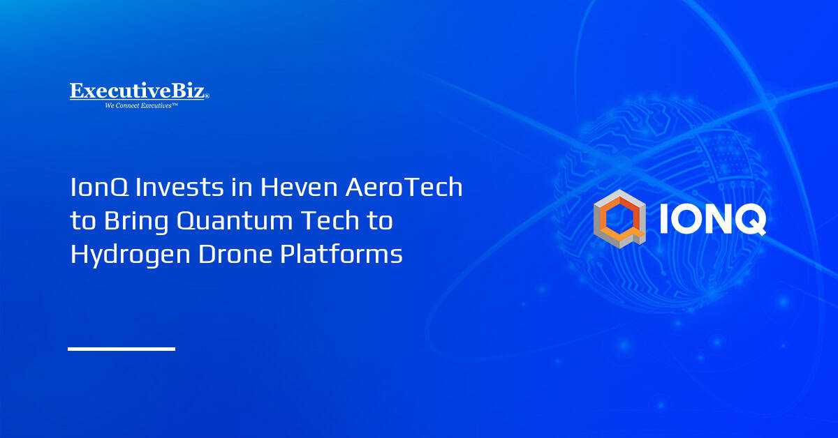 IonQ logo. IonQ is investing in Heven AeroTech to integrate quantum networking, sensing and security into drones.