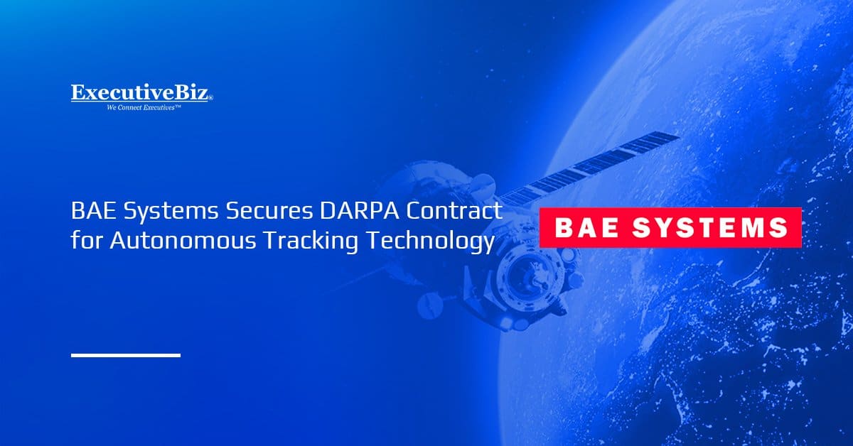 BAE Systems logo. BAE Systems has secured a DARPA contract for autonomous tracking technology.