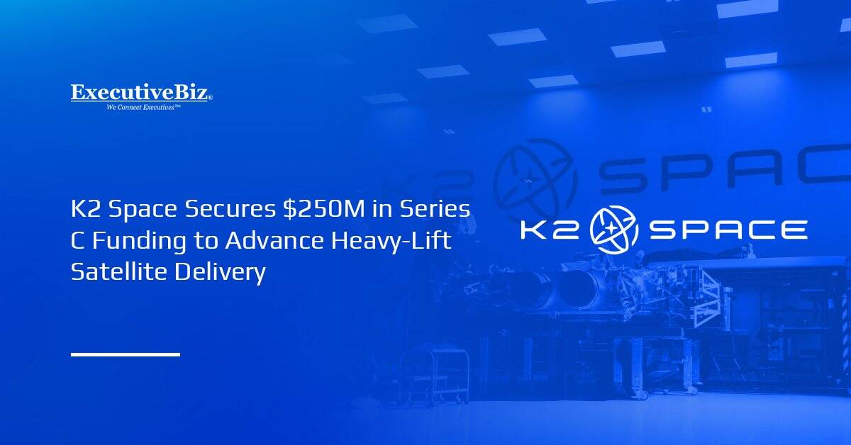 K2 Space logo. K2 Space has raised $250 million in Series C funding to advance the delivery of heavy-lift satellites.