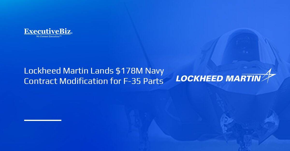 Lockheed Martin logo. Lockheed Martin has secured a contract modification for F-35 aircraft materials, parts and components.