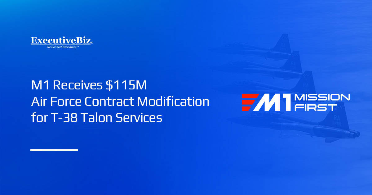 M1 Support Services logo. The U.S. Air Force awarded M1 a $115M modification for T-38 operations and maintenance services.