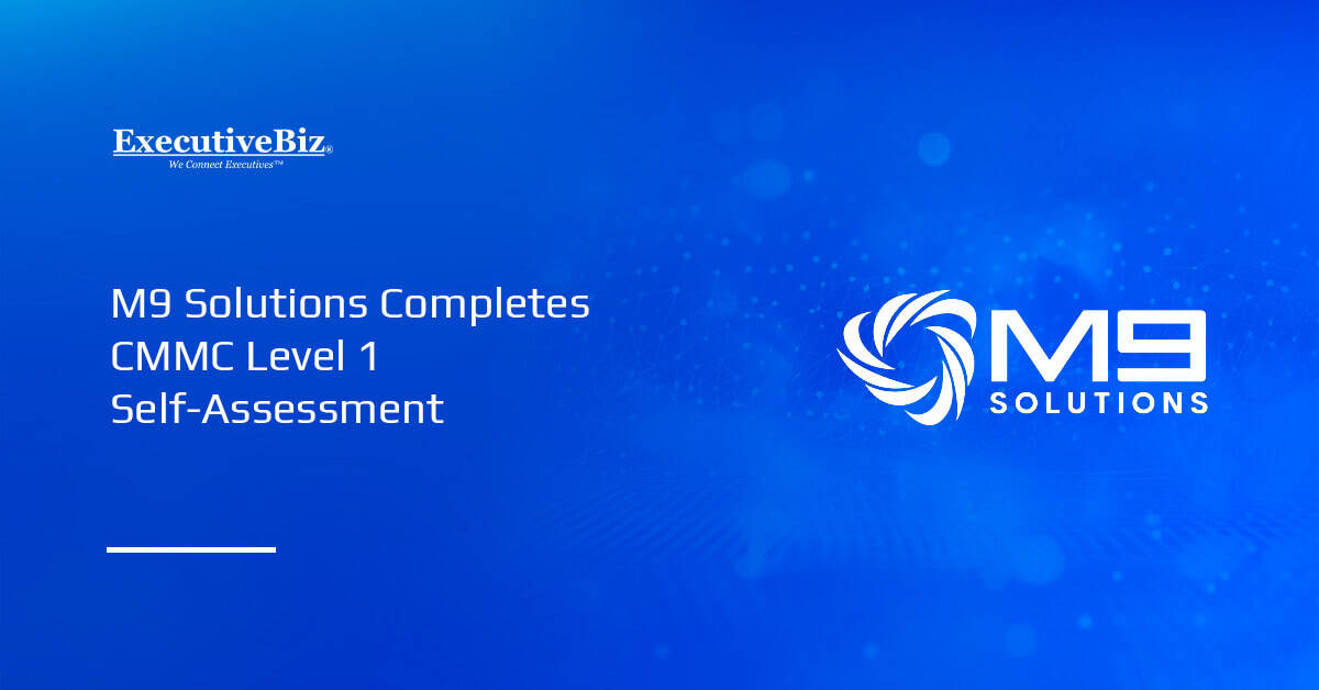 M9Solutions logo. M9 completes a CMMC Level 1 self-assessment.