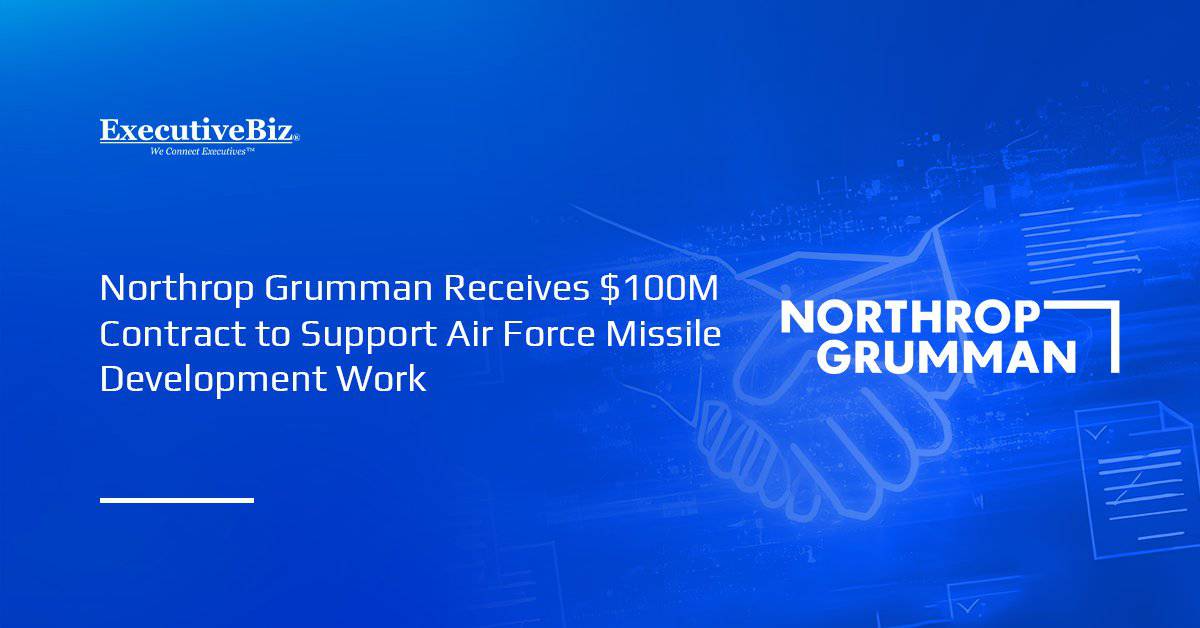 Northrop Grumman Receives $100M Contract to Support Air Force Missile Development Work Northrop Grumman logo. Northrop Grumman received a $100 million sole source contract from the Air Force.
