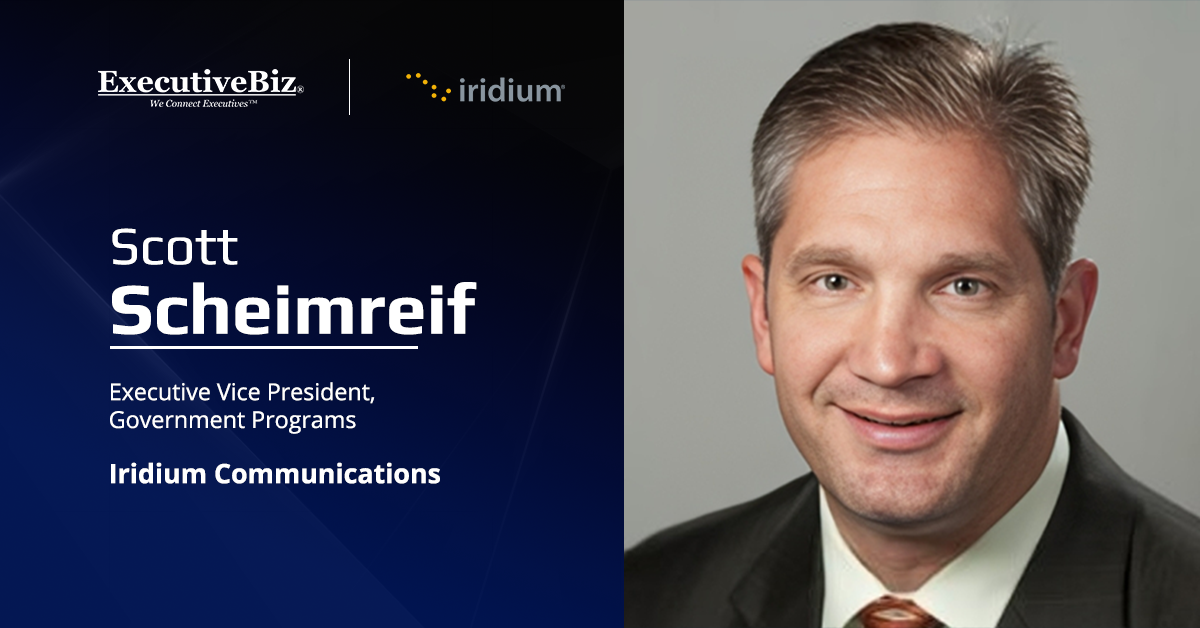 Scott Scheimreif. The Iridium EVP said the contract will enable the continuous delivery of resilient communications.