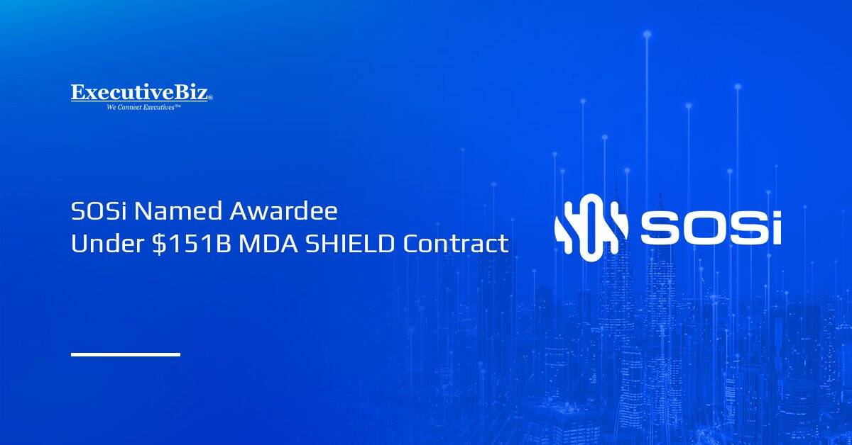 SOSi logo. MDA has awarded SOSi a spot on the potential $151 billion SHIELD contract.