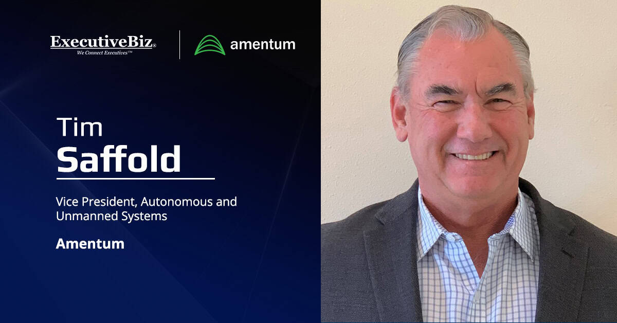 Tim Saffold. The Amentum VP discussed the role of unmanned systems in contested logistics environments.