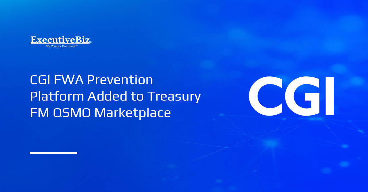 CGI Federal logo. CGI Federal added its Fraud, Waste and Abuse Prevention Platform to the FM QSMO Marketplace.
