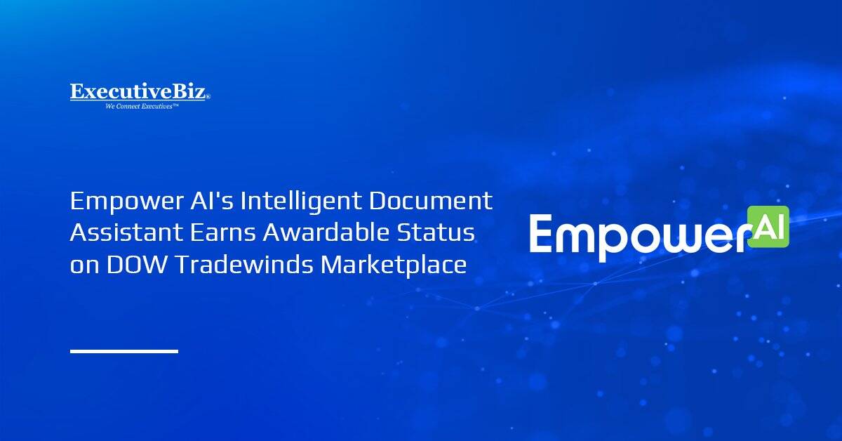 Empower AI logo. Empower AI earned the “awardable” designation from the Department of War’s Tradewinds Solutions Marketplace.