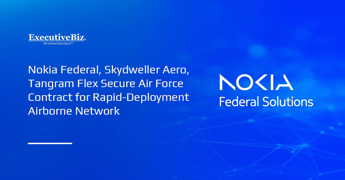Nokia Federal logo. Nokia Federal, Skydweller Aero and Tangram Flex secured a contract for rapid-deployment airborne network.