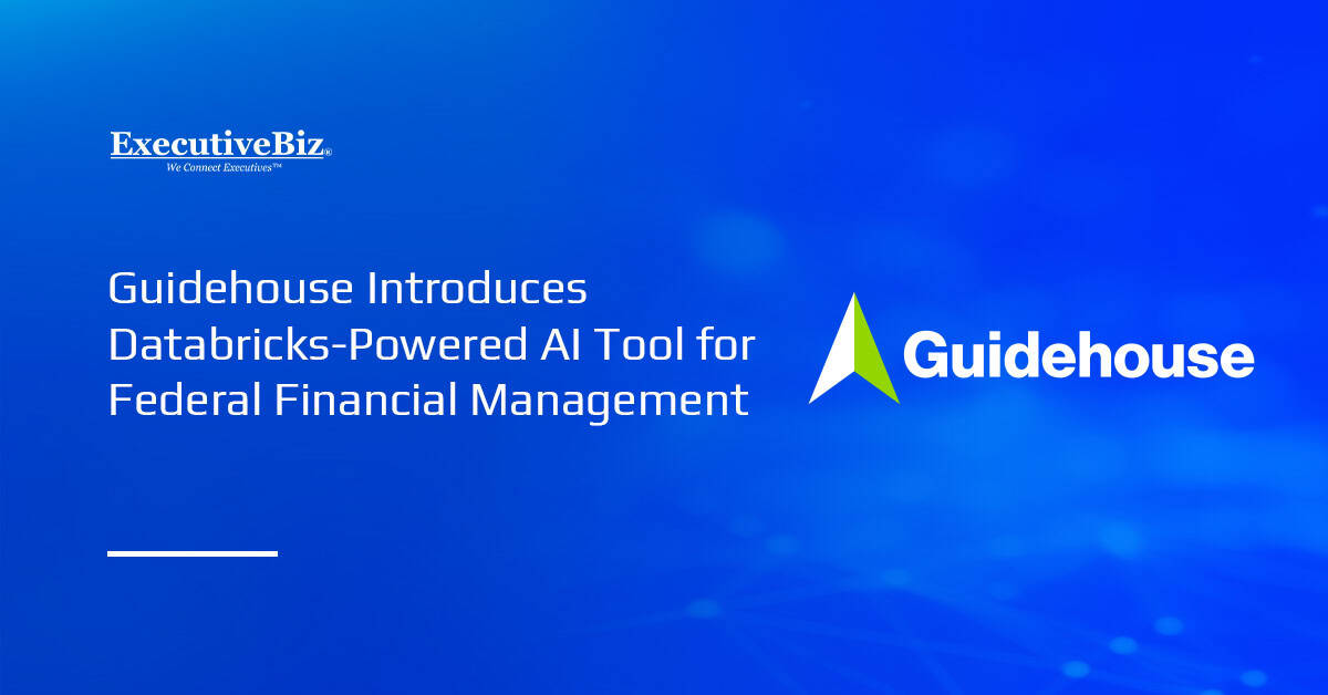 Guidehouse logo. Guidehouse introduced FM of the Future, a Databricks-powered AI platform.