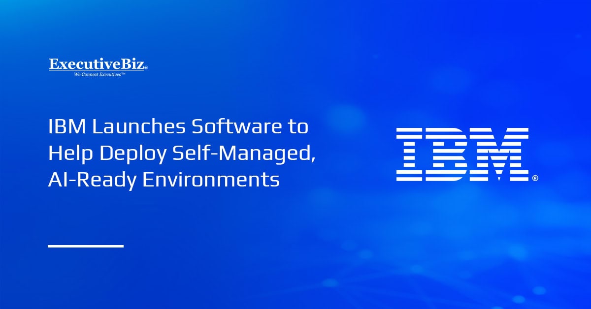 IBM logo. IBM launched new software to help governments deploy AI-ready sovereign environments.