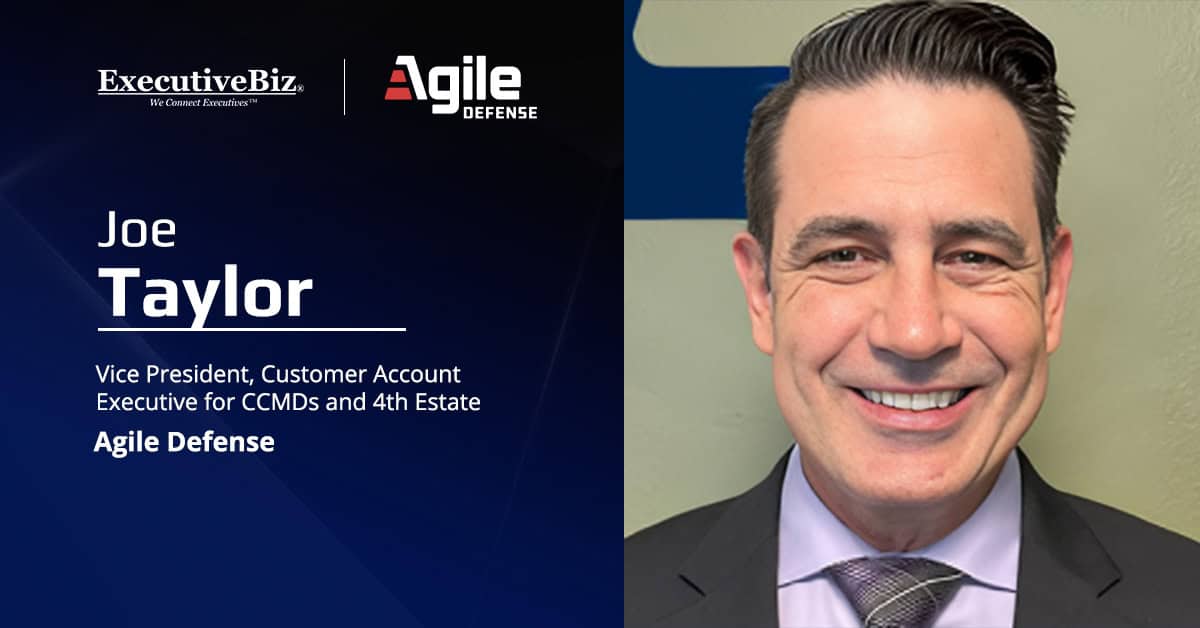 Joe Taylor, vice president at Agile Defense. Taylor is a former U.S. Army officer