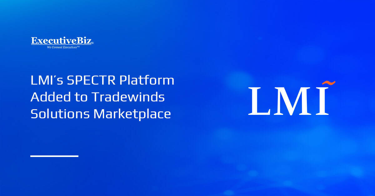 LMI logo. LMI’s SPECTR asset tracking platform has made its launch on CDAO’s Tradewinds Solutions Marketplace.