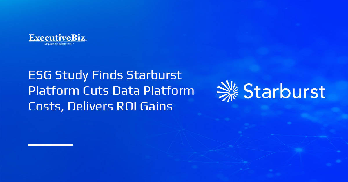 Starburst logo. ESG found that Starburst's data platform lowers ownership costs and boosts productivity.