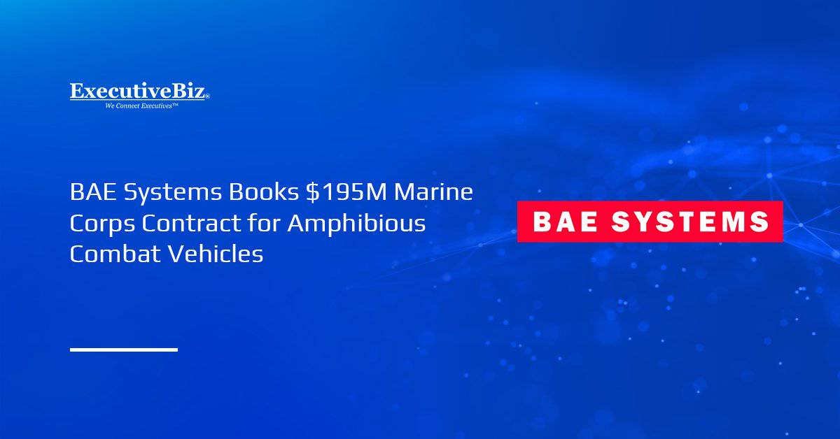 BAE Systems logo. The U.S. Marine Corps awarded BAE Systems a contract to deliver Amphibious Combat Vehicles.