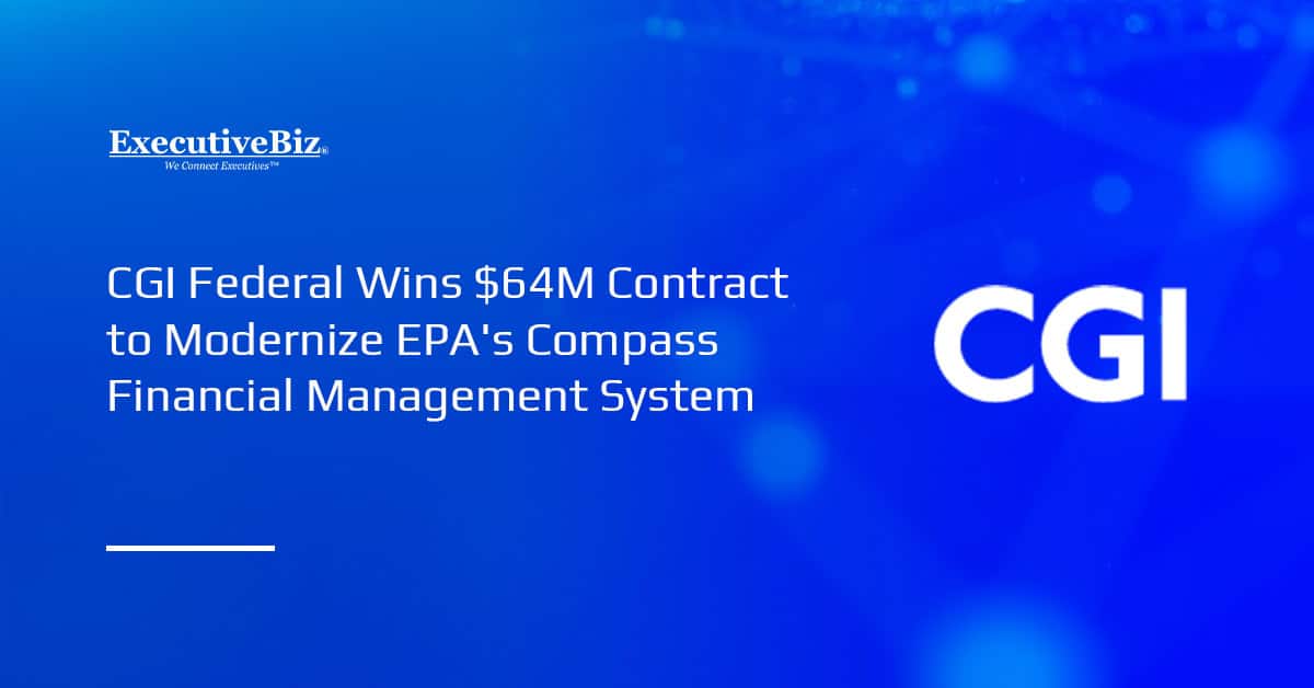 CGI Federal's logo. CGI Federal secured a contract to modernize EPA's Compass system.