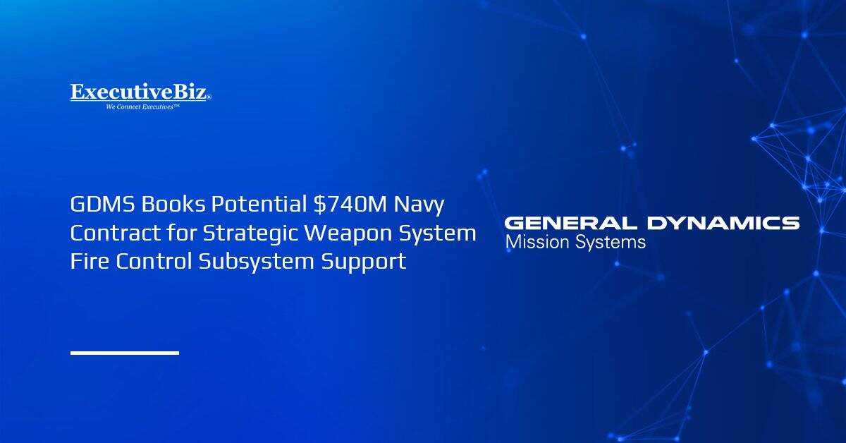GDMS logo. The Navy awarded General Dynamics a contract for Strategic Weapon System Fire Control Subsystem support.
