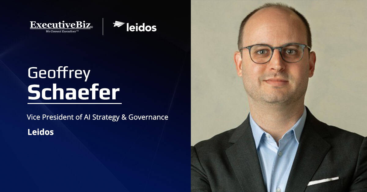 Geoff Schaefer, executive at Leidos. Schaefer said automating governance removes barriers to AI adoption
