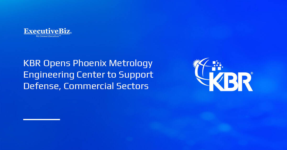 KBR logo. KBR has opened the Phoenix Metrology Engineering Center to provide precision measurement and calibration services.
