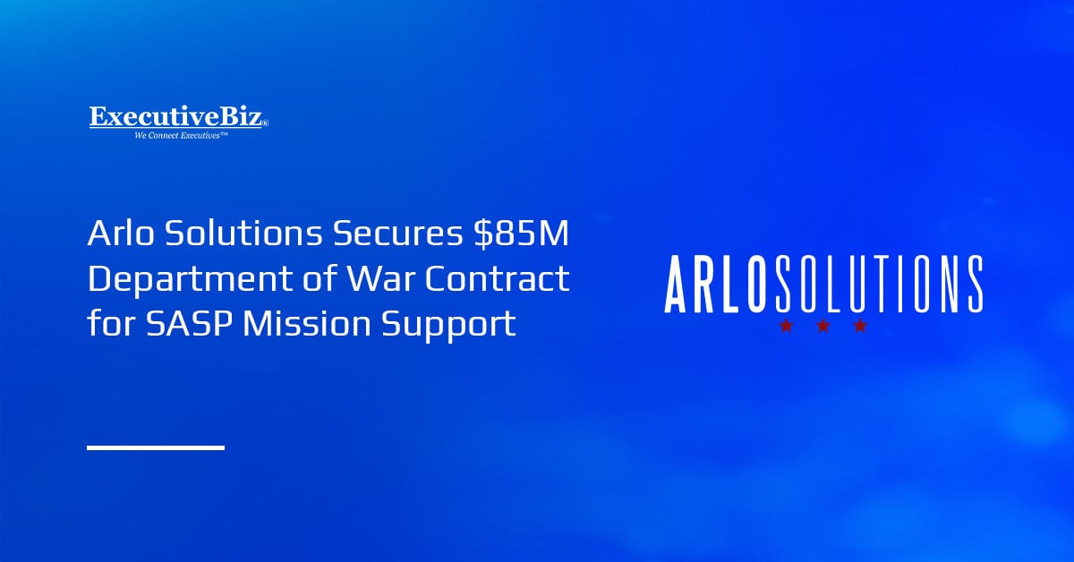 Arlo Solutions logo. Arlo secured a multiyear DOW contract valued at more than $85 million for SASP mission support.