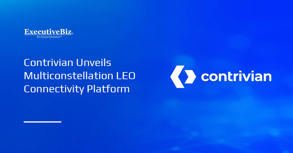 Contrivian logo. Contrivian launched Contrivian Constellation, a unified multiconstellation LEO connectivity platform.
