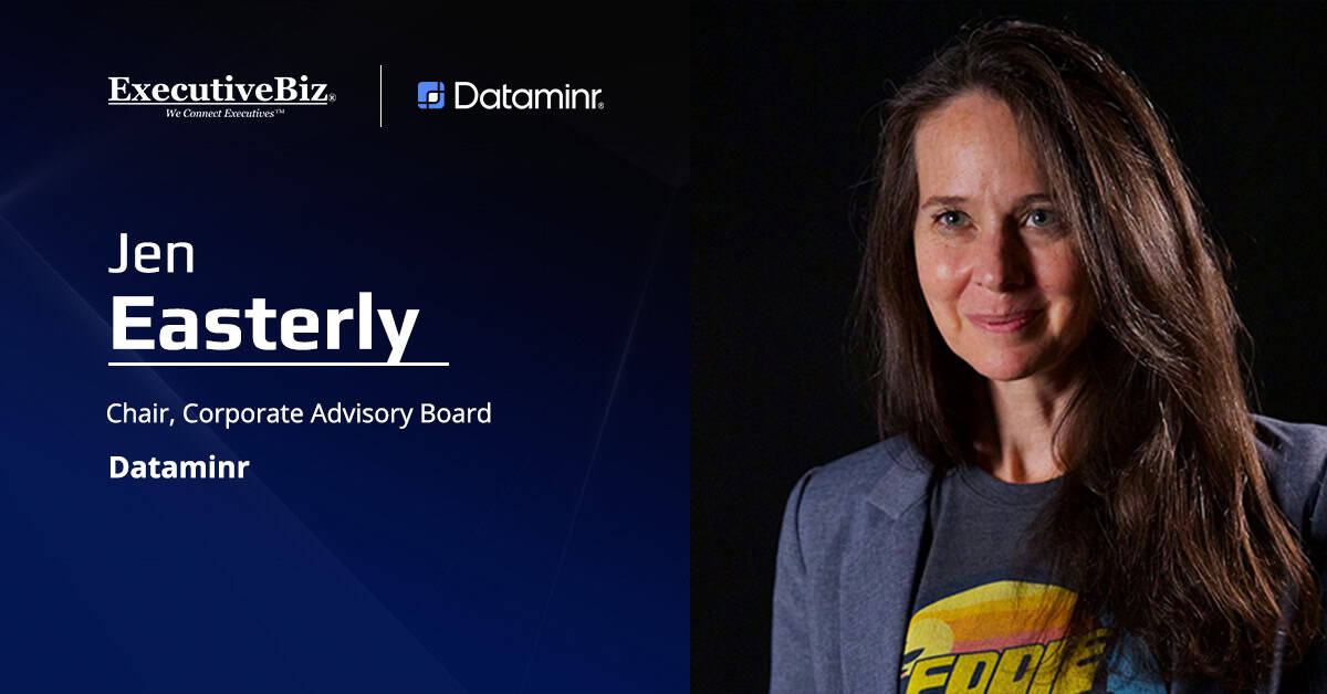 Jen Easterly, chair of the corporate advisory board at Dataminr. Easterly comments about Dataminr for Cyber Defense