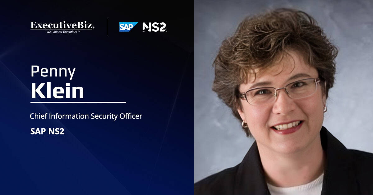 Penny Klein. SAP National Security Services has obtained CMMC Level 2 certification.