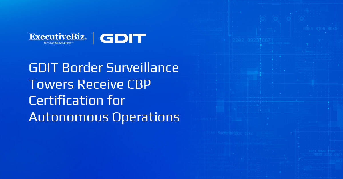 GDIT logo. GDIT secures CBP certification for its AI-enabled surveillance towers.
