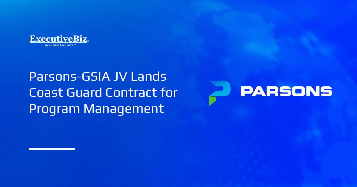 Parsons logo. A Parsons-GSIA joint venture has received a U.S. Coast Guard contract for program management services.
