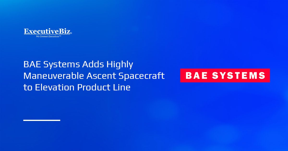 BAE Systems logo. BAE Systems unveiled the Ascent spacecraft to support space superiority and exploration