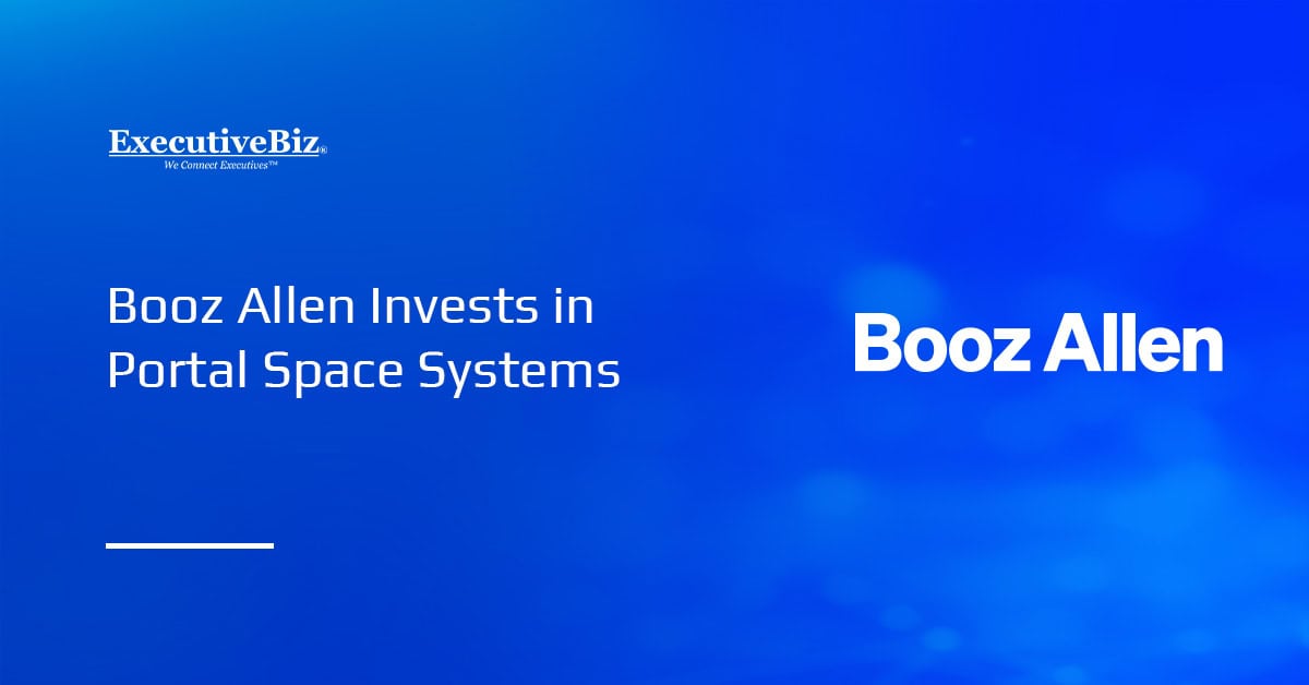 Booz Allen Hamilton logo. Booz Allen’s venture arm has invested in maneuverable spacecraft developer Portal Space Systems.