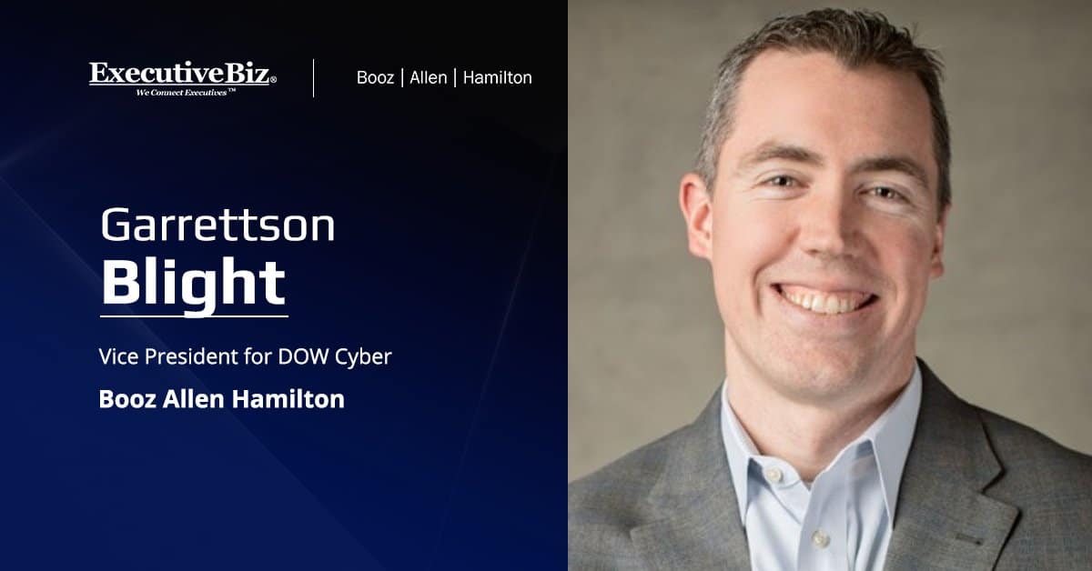 Garrettson Blight. The Booz Allen VP for DOW cyber sat down for a Spotlight interview to talk AI, cyber and Thunderdome.