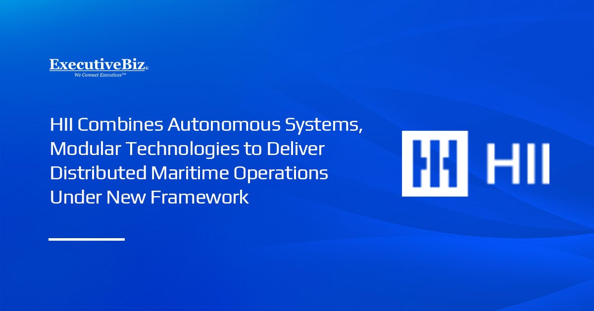 HII logo. HII introduced a next-generation maritime framework to support the Navy