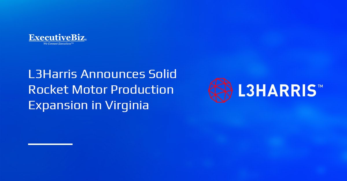 L3Harris Technologies logo. L3Harris has announced plans to expand solid rocket motor production in Virginia.