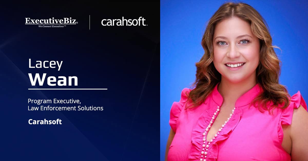 Lacey Wean, law enforcement solutions program executive at Carahsoft. Wean commented about the Carahsoft-Wilmac partnership