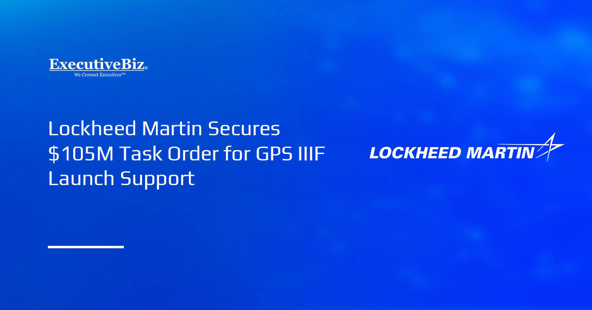 Lockheed Martin logo. SSC has awarded Lockheed Martin a task order for GPS IIIF launch and testing support.
