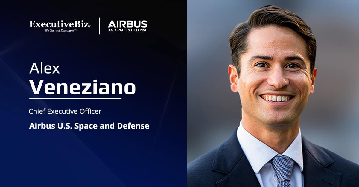 Alex Veneziano. Alex Veneziano has been promoted from chief administrative officer to CEO of Airbus U.S. Space and Defense.