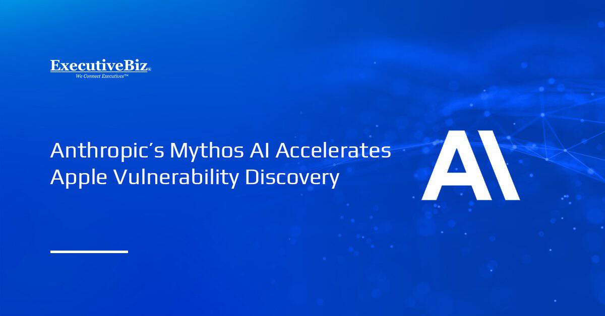 Anthropic and Apple logos. Anthropic's Mythos AI model helped identify a vulnerability in the sophisticated MacOS interface.