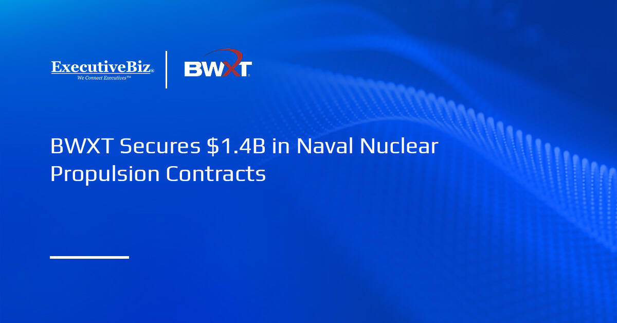 BWXT logo. BWX Technologies has received more than $1.4 billion in Naval Nuclear Propulsion Program contracts.