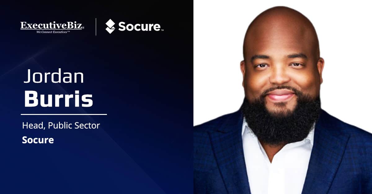 Jordan Burris. The head of public sector at Socure commented on the partnership with Thomson Reuters.