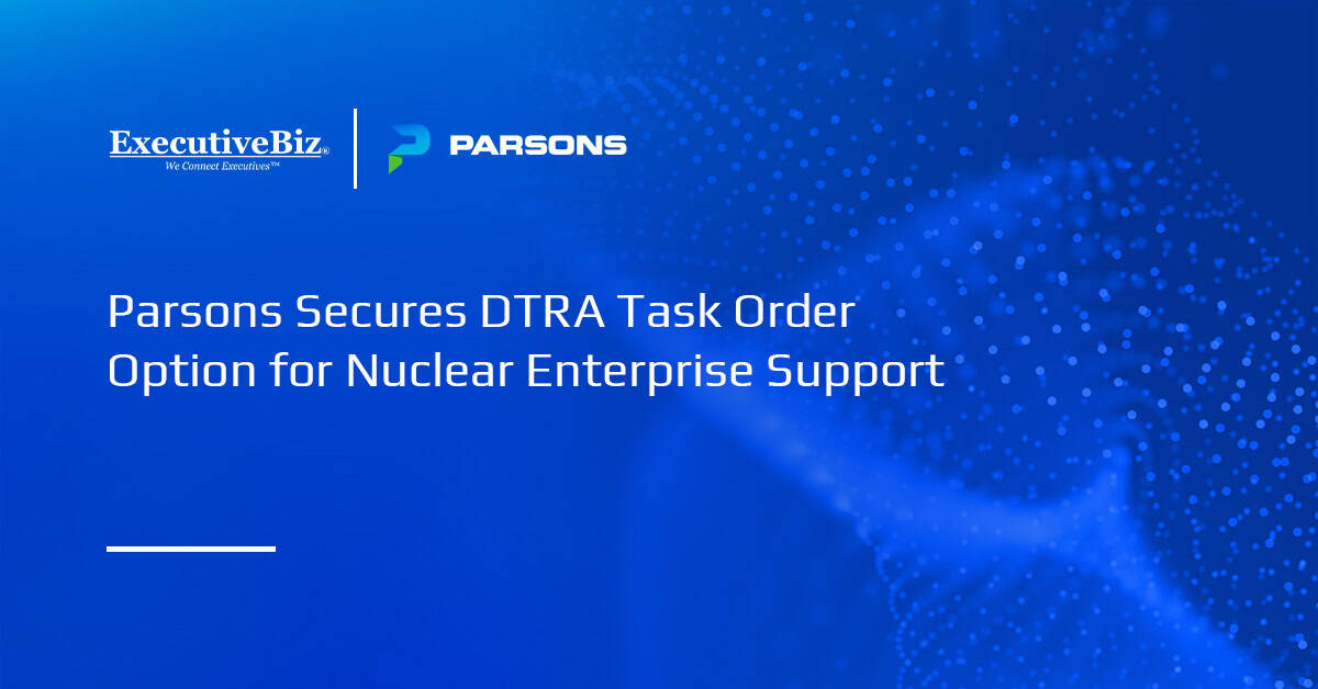 Parsons logo. DTRA has exercised an option tasking Parsons to support nuclear enterprise mission assurance efforts.