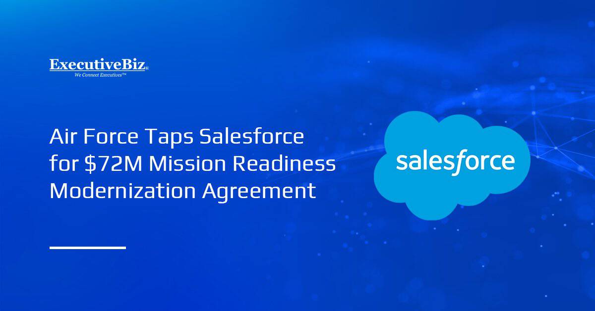 Air Force Taps Salesforce for $72M Mission Readiness Modernization Agreement Salesforce logo. The Department of the Air Force has awarded Salesforce a $72 million ELA to advance mission readiness.