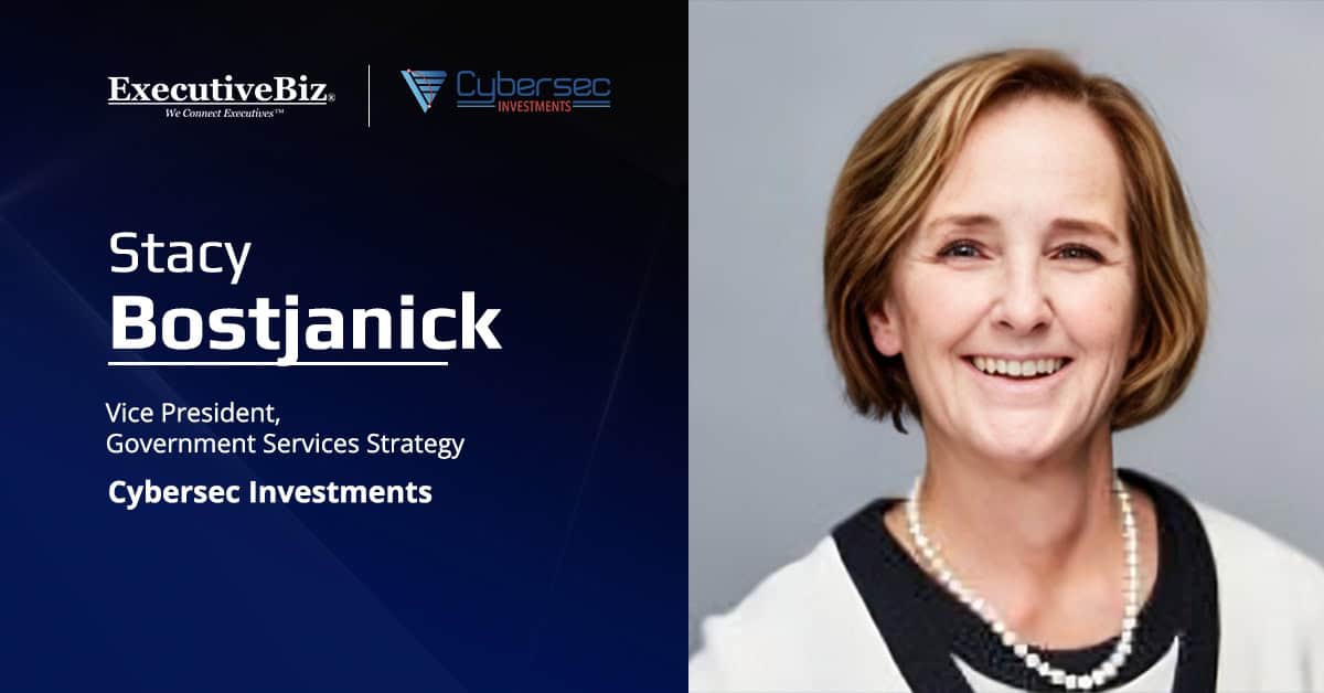 Stacy Bostjanick, VP of government services strategy at Cybersec Investments.  Bostjanick previously led the Pentagon's CMMC