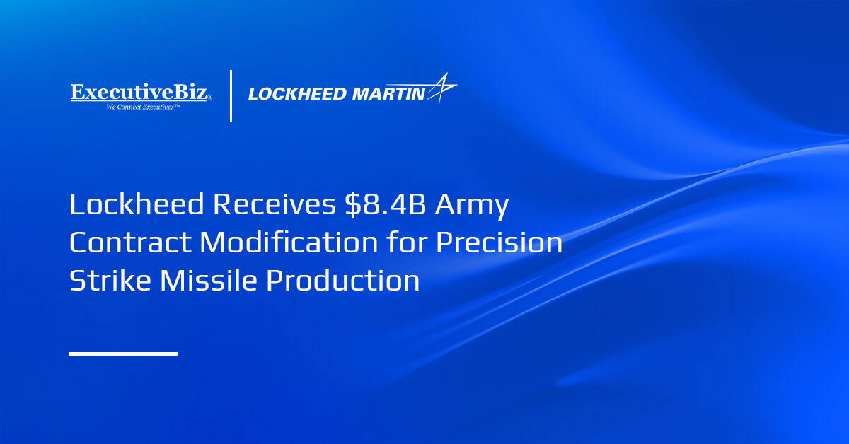 Lockheed Martin logo. Lockheed received an $8.4 billion Army contract modification to expand PrSM production.