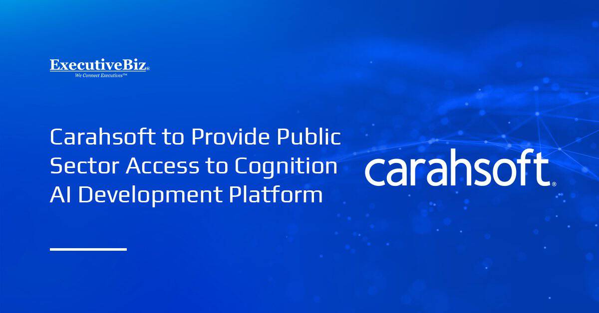 Carahsoft logo. The company will serve as Master Government Aggregator for Cognition AI under a strategic partnership.