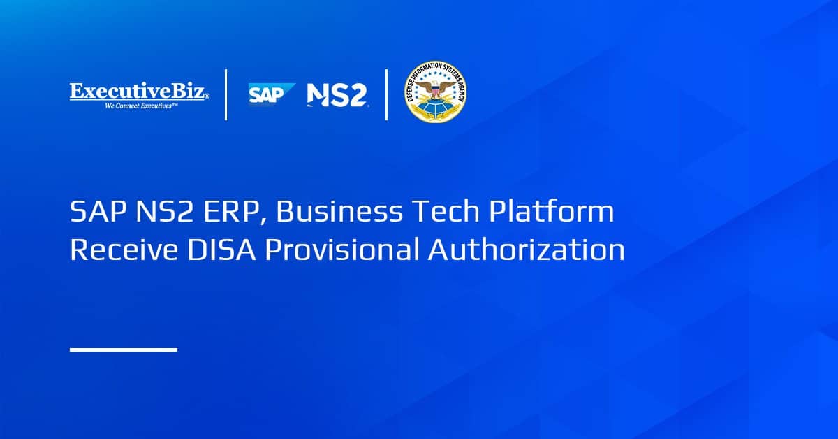 SAP NS2 logo. DISA has conferred provisional authorization on two of the company's offerings.